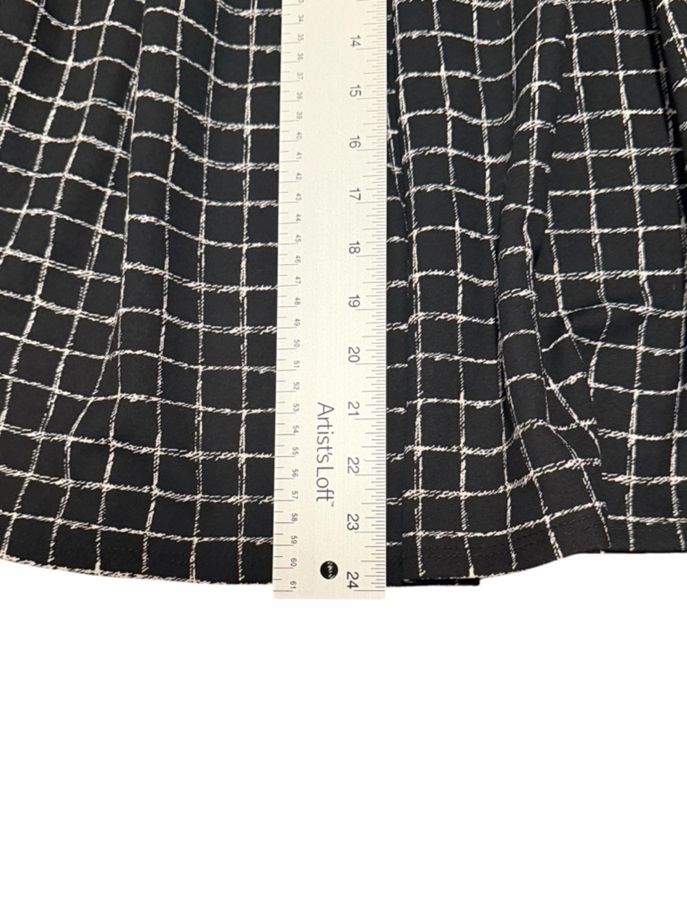 See You Monday Black Windowpane A-Line Tie-Waist Midi Skirt Size Medium - Picture 5 of 7